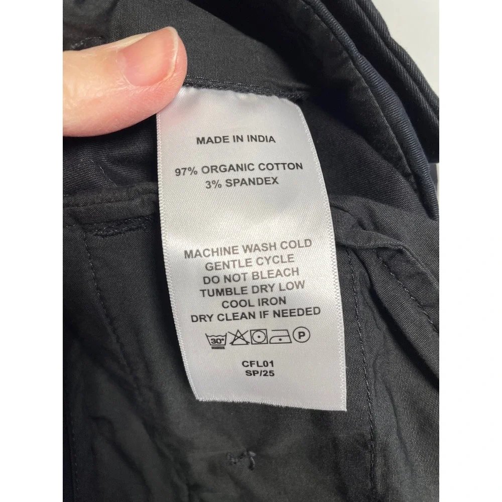 Nwt Quince Men's Chino Pants‎ Black Straight Fit 36x34 Organic Cotton Stretch
